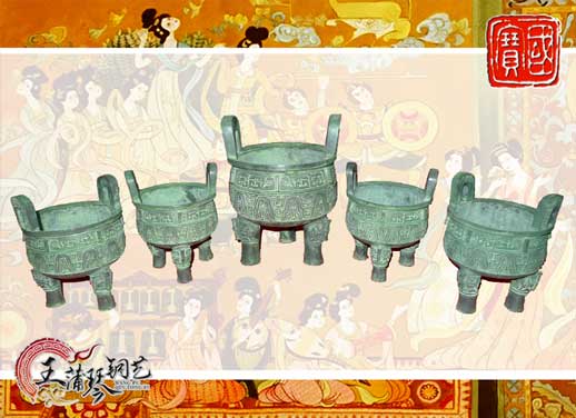 銅鼎，銅五鼎，中國(guó)鼎，佛像用鼎